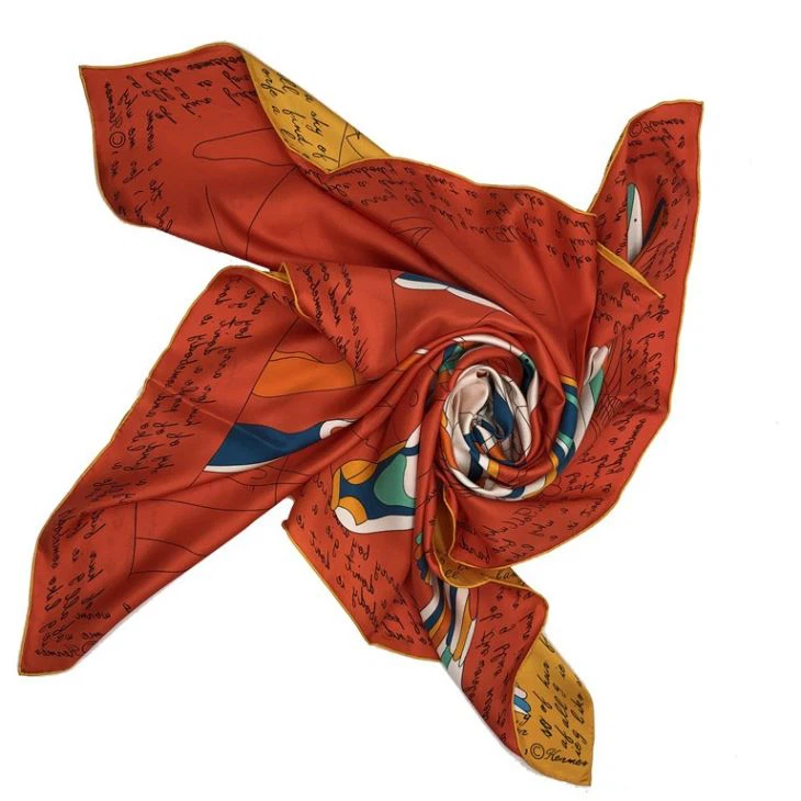 Double Sided Custom 100 Silk Digital Printed Scarf